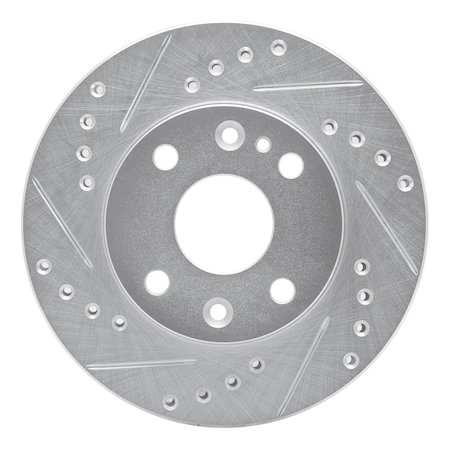 Dynamic Friction Co DFC Brake Rotor - Drilled and Slotted - Silver 631-21000L