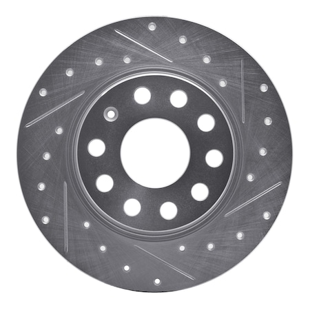 Dynamic Friction Co DFC Brake Rotor - Drilled and Slotted - Silver 631-74031R