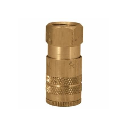 Dixon Valve Air Chief Industrial Semi-Auto Coupler, Pipe Thread, 1/4 in Body Size, 3/8 in (NPT) F, Brass 238-DC2023