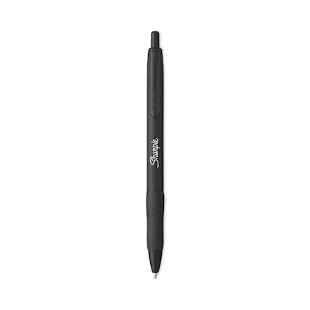 Sharpie S-Gel Premium Metal Barrel Gel Pen, Retractable, Medium 0.7 mm, Black Ink, Black Barrel, PK12, 12PK 2153580