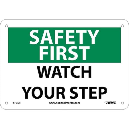 Nmc Safety First Watch Your Step Sign, SF35R SF35R