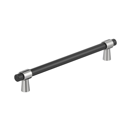 Amerock Mergence 12 inch 305mm Center-to-Center Matte Black/Polished Chrome Appliance Pull BP36982FB26