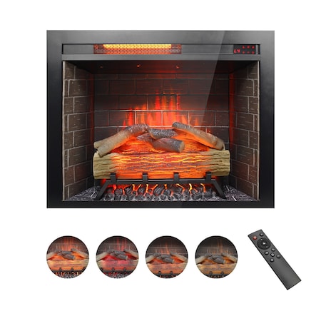Edendirect 28 inch Infrared Electric Fireplace Insert, Touch Panel Home Decor Heater ZR-W1769P191328