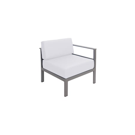 Bfm Seating Belmar Left Arm Sofa Section with Sunbrella cushions, Soft Gray Frame PH6101SG-L-14091