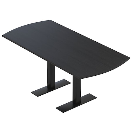 Skutchi Designs 6 Person Conference Table With Power Unit | 6' Arc Rectangle Table | Harmony Series HAR-AREC-36X72-T.BK-U999ST19-NA