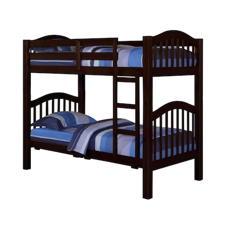 Homeroots Espresso Twin Over Twin Bunk Bed 285837