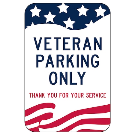 Sign Solutions Usa Parking Sign, 12 in W, Aluminum Sign, White DCS12HWT1218CUS00115