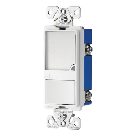 Eaton Wiring Devices Patrol Series Night Light, 15 A, 120 V, 1 W, 3-Lamp, LED Lamp, White Light, PVC Fixture 7738W-K