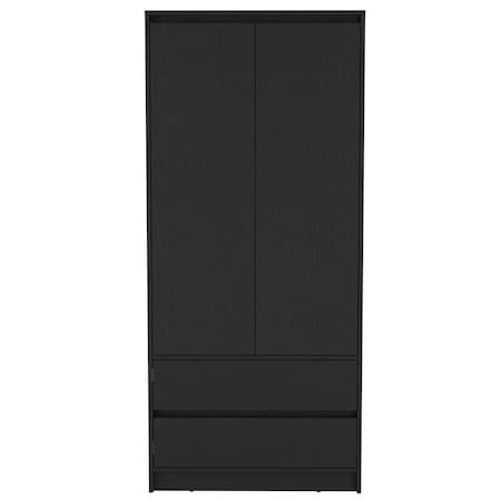 Homeroots 32" Black Two Drawer Combo Dresser 524958