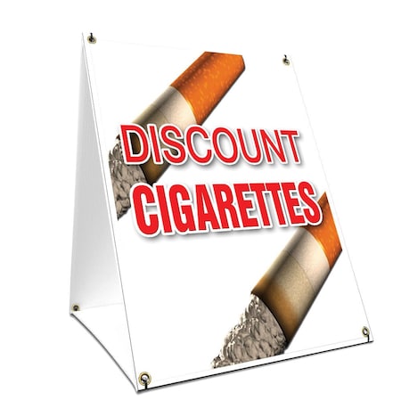 Signmission Discount Cigarettes, 24 Inch x 18 Inch A-frame Yard Sign, Plastic Sign SBC-1824-Discount Cigarettes