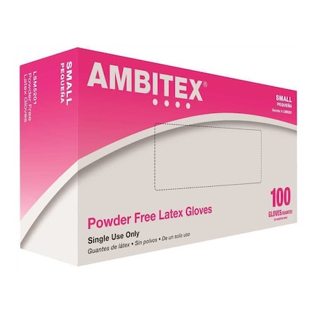 Ambitex Small Latex Disposable Powder-Free USDA-Approved Gloves (100 Gloves) cream, 100PK LSM5201