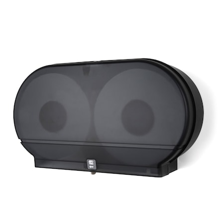 Hapco Elmar Twin 9 In Jumbo Tissue Dispenser W/ 3-3/8 In Adaptors In Black Translucent RD002702
