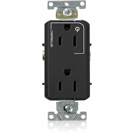 Leviton DPl Dup Rec 15A 125V 1MCtrl Self-Gr Blk 16252-1PE
