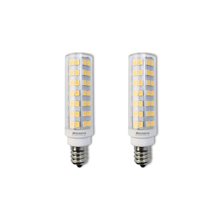 Bulbrite 70w Equivalent Dimmable Clear Mini T6 Candelabra Screw Base (E12) LED Mini Light Bulb, 3000K, 2PK 862643