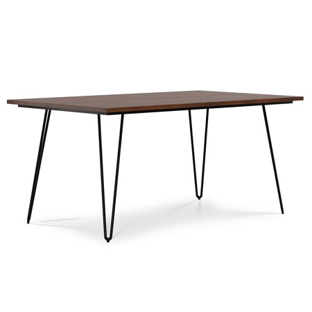 Homeroots 66" Brown and Black Wood and Iron Dining Table 640714