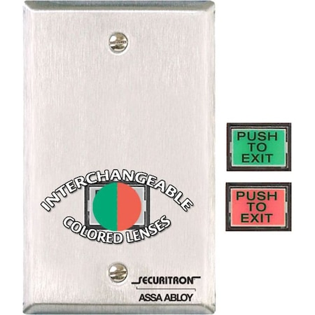 Securitron Push to Exit Button, Wall Mounted PB3E
