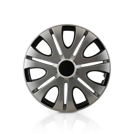 Altertrim 14 in Univ Hubcaps, Snap-On, (Slvr & Blk Lacq), 4PK CHB-5082-DP-14
