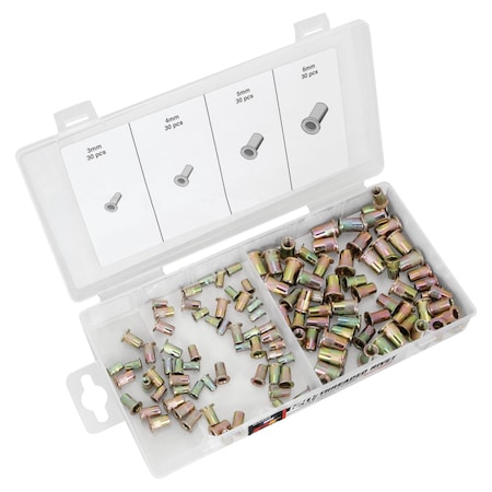 Performance Tool 120 pc. Metric Threaded Rivet Assortment, Steel Rivets, M3 M4 M5 M6 W5252