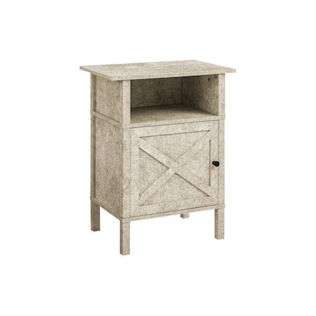 Monarch Specialties Accent Table, Side Table, End, Living Room, Small, Storage, Cream Stone Laminate, Transitional I 3813