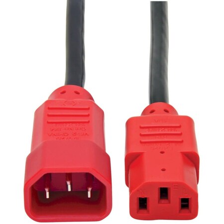 Eaton Tripp Lite Series PDU Power Cord, C13 to C14 - 10A, 250V, 18 AWG, 4 ft. 1.22 m, Red P004-004-RD