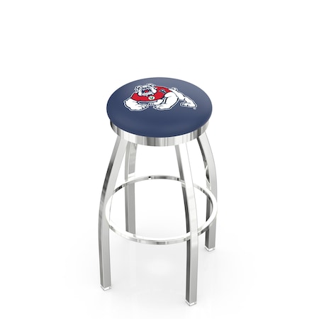 Holland Bar Stool Co 36" Chrome Fresno State Swivel Bar Stool, Accent Ring L8C2C36FresSt