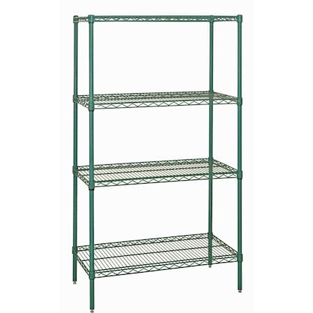 Quantum Storage Systems WIRE 4 SHELF STARTER KIT PROFORM GREEN 63in WR63-2142P