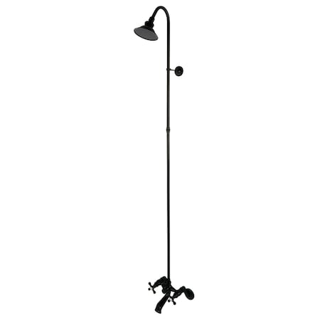 Kingston Brass Wall Mount Shower Combo, Matte Black CCK2670