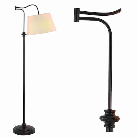 Jonathan Y Jason 68.5" Metal Traditional Swing Arm LED Floor Lamp, Oil Rubbed Bronze JYL3083A