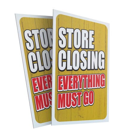 Signmission Store Closing, Plastic Signs Only 24 Inch x 36 Inch, Corrugated Plastic, 2PK CSB-2436-2PACK-30424