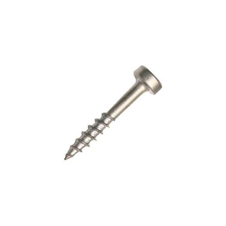 Kreg PocketHole Screw, 6 Thread, 1 in L, Fine Thread, Pan Head, Square Drive, Steel, Zinc, 100 PK SPS-F1 100