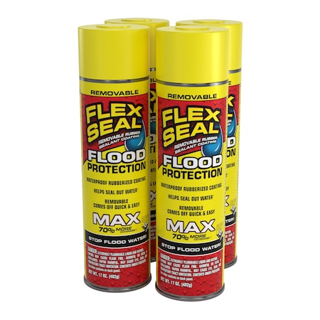 Flex Seal Spray Flood Protection MAX, Net Wt. 17 oz, 4PK RFSYELR24