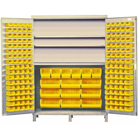 Quantum Storage Systems JUMBO BEIGE STORAGE CABINET W/212 YELLOW BINS QSC-BG-72SYL