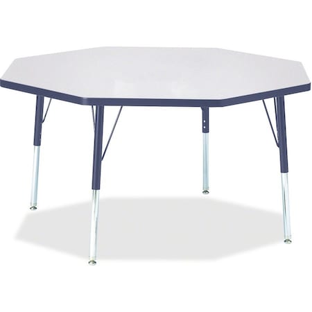Jonti-Craft Berries Octagon Activity Table, 48 in. x 48 in., E-height, Freckled Gray/Navy/Gray 6428JCE112