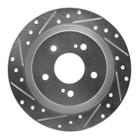 Dynamic Friction Co DFC Brake Rotor - Drilled and Slotted - Silver 631-67018L