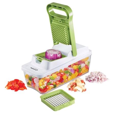 Brentwood Industries Food Chopper and Vegetable Dicer with 6.75 Cup Storage Container in Green KA-5022G