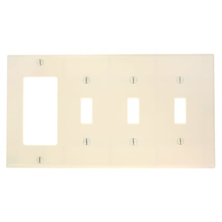 Leviton Combination Wallplate, Standard Size, Gang 4, Light Almond P326-T