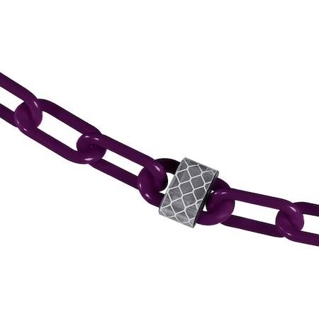 Mr. Chain 2" x 25' Purple Reflective Plastic Safety Chain 52023-25