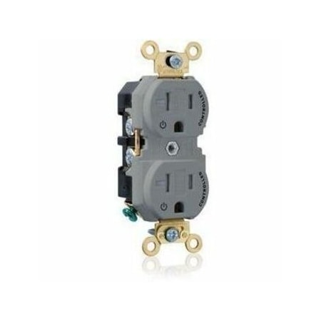 Leviton PlugsandRcptcls, 20A, 125VAC, Gry, Nylon, PK1 5362-2PG