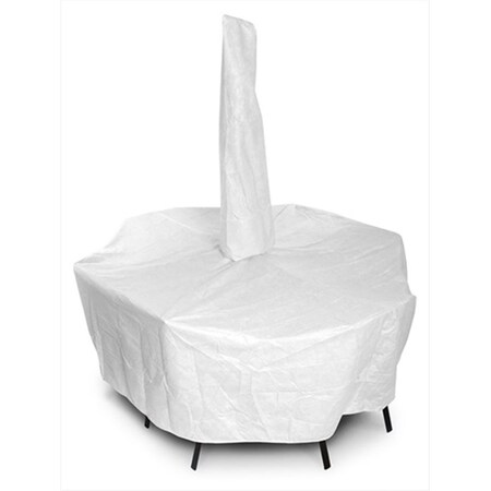 Koverroos Weathermax Large Dining Set Cover with umbrella hole- White - 108 L x 82 W x 28 H in. 11351