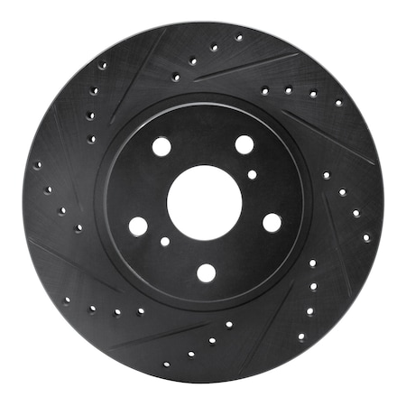 Dynamic Friction Co DFC Brake Rotor - Drilled and Slotted - Black 633-76028L