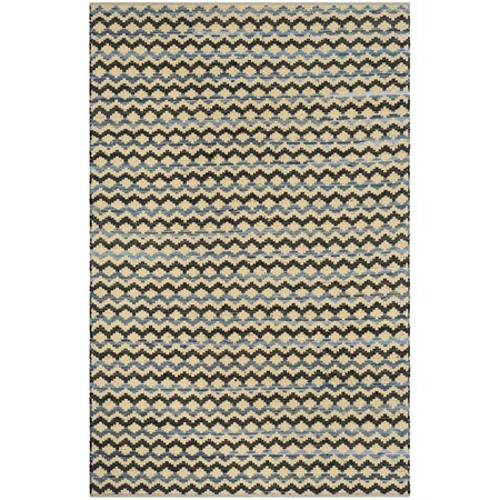 Safavieh Montauk Hand Woven Rectangle RugGold & Blue & Black 5 x 8 ft. MTK120D-5