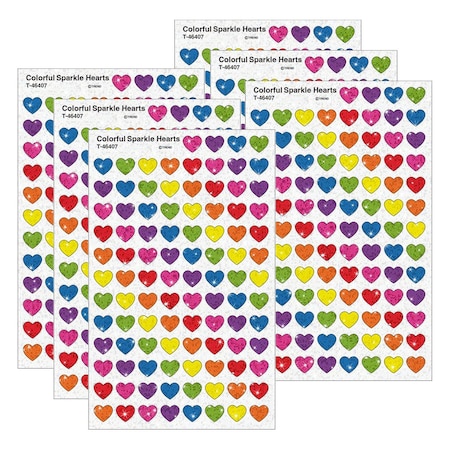 Trend Colorful Hearts Sparkle Stickers, 400-Piece Set, 6PK T46407