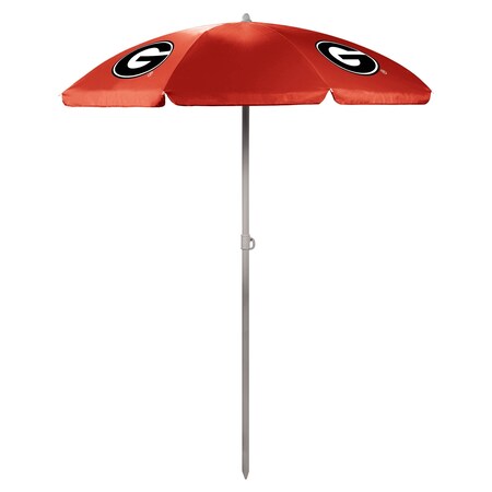Picnic Time Family Of Brands NCAA Georgia Bulldogs Outdoor Canopy Sunshade Beach Umbrella 5.5' - Red 822-00-100-184-0