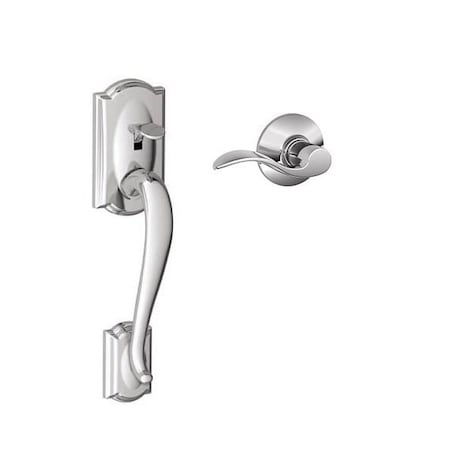 Schlage Residential Right Hand Camelot with Accent Lever Bottom Half Handleset with 16080 Latch and 10063 Strike FE285CAM625ACCRH