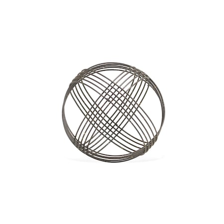 Homeroots 7" Gray Metal Hand Painted Decorative Orb Tabletop Sculpture 483224