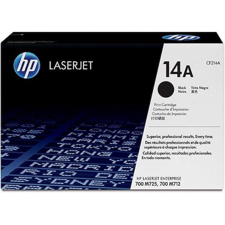 Hp 14A Black Original LaserJet Toner Cartridge, 10,000 Yield CF214A