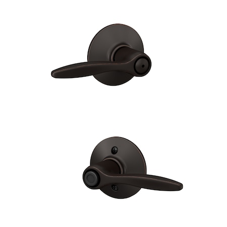 Schlage Residential Delfayo Lever Privacy Lock with 16080 Latch and 10027 Strike Aged Bronze Finish F40DEL716