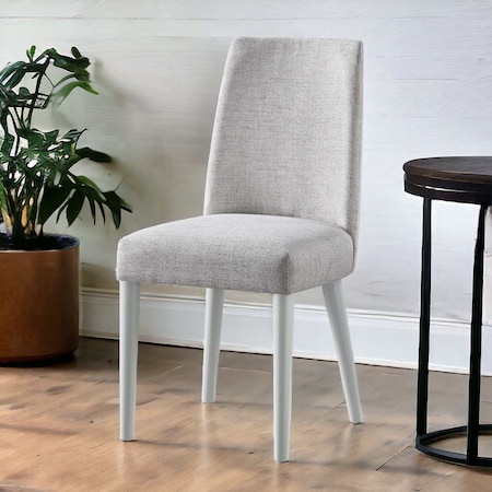 Homeroots 23" Gray Solid Wood And Fabric Upholstered Parsons Chair 530238