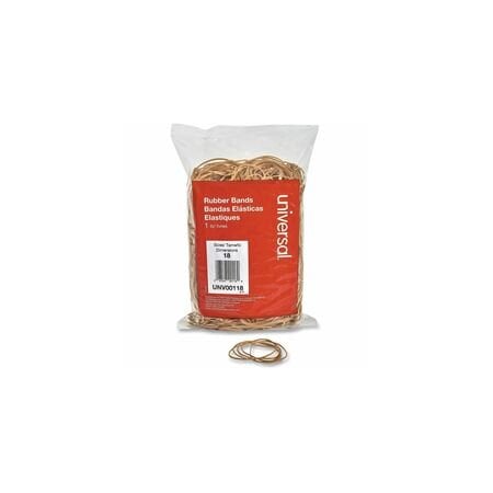 Universal Rubber Bands, Size 18, 0.04" Gauge, Beige, 1 lb Box, 1600PK UNV00118