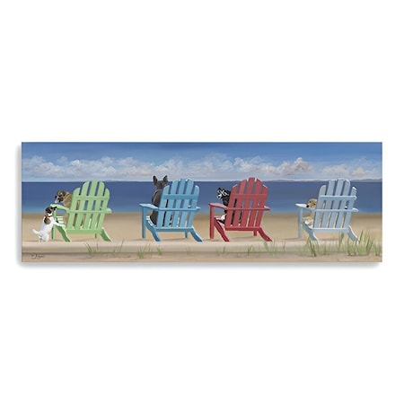 Homeroots Dogs At The Beach Unframed Print Wall Art 397365